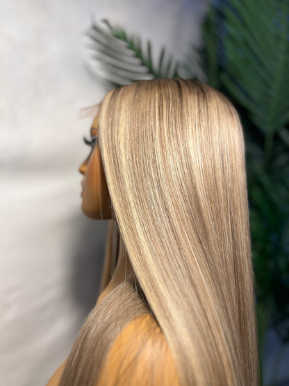 24 Inches "Abby" 5X5 HD Lace Blonde Highlight Wig | 250% Density